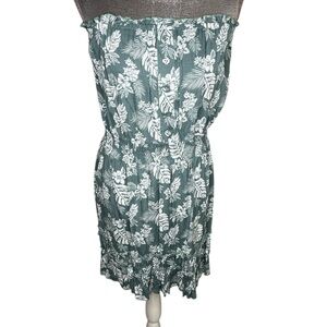 NWOT QegarTop Women's Summer Strapless Beach Dress Green Size Large